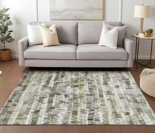 Piper Looms Chantille Stripes ACN850 Taupe Machine Washable Area Rug Lifestyle Image Feature