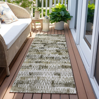 Piper Looms Chantille Stripes ACN850 Taupe Machine Washable Area Rug Runner Outdoor Lifestyle Image Feature