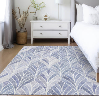 Piper Looms Chantille Geometric ACN851 Denim Machine Washable Area Rug Lifestyle Image Feature
