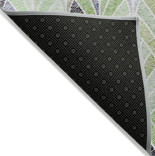 Piper Looms Chantille Geometric ACN851 Green Machine Washable Area Rug Backing Image
