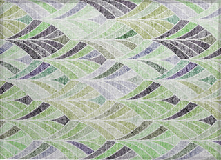Piper Looms Chantille Geometric ACN851 Green Machine Washable Area Rug Scatter Main Image