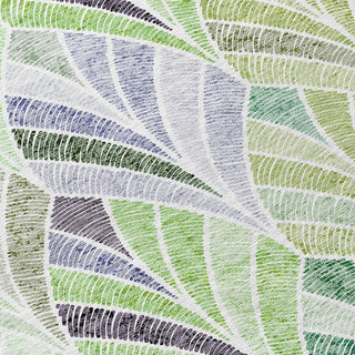 Piper Looms Chantille Geometric ACN851 Green Machine Washable Area Rug Swatch Image