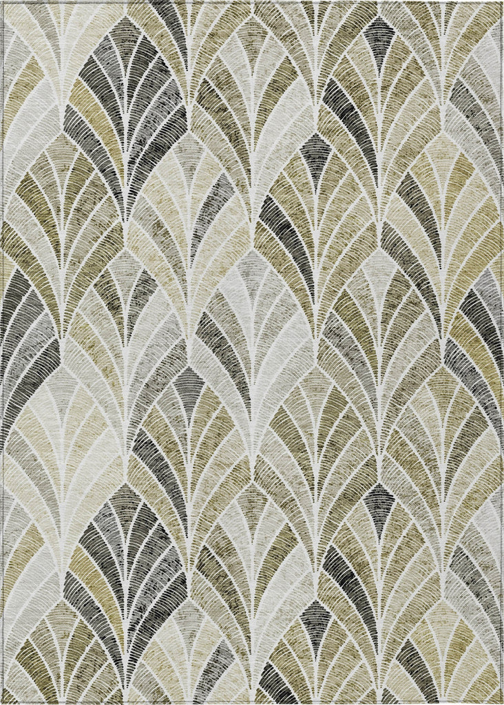 Piper Looms Chantille Geometric ACN851 Taupe Machine Washable Area Rug main image