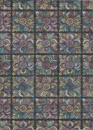 Piper Looms Chantille Medallions ACN852 Black Machine Washable Area Rug main image