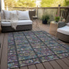 Piper Looms Chantille Medallions ACN852 Black Machine Washable Area Rug Outdoor Lifestyle Image Feature