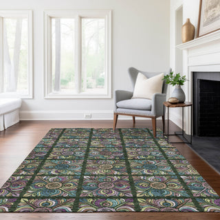 Piper Looms Chantille Medallions ACN852 Fern Machine Washable Area Rug Lifestyle Image Feature