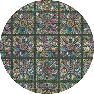 Piper Looms Chantille Medallions ACN852 Fern Machine Washable Area Rug Round Main Image