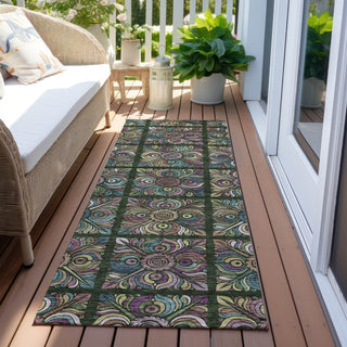 Piper Looms Chantille Medallions ACN852 Fern Machine Washable Area Rug Runner Outdoor Lifestyle Image Feature