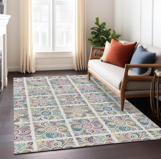 Piper Looms Chantille Medallions ACN852 Ivory Machine Washable Area Rug Lifestyle Image Feature