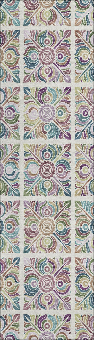Piper Looms Chantille Medallions ACN852 Ivory Machine Washable Area Rug Runner Main Image