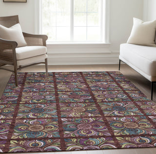 Piper Looms Chantille Medallions ACN852 Paprika Machine Washable Area Rug Lifestyle Image Feature