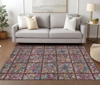 Piper Looms Chantille Medallions ACN852 Paprika Machine Washable Area Rug Lifestyle Image Feature