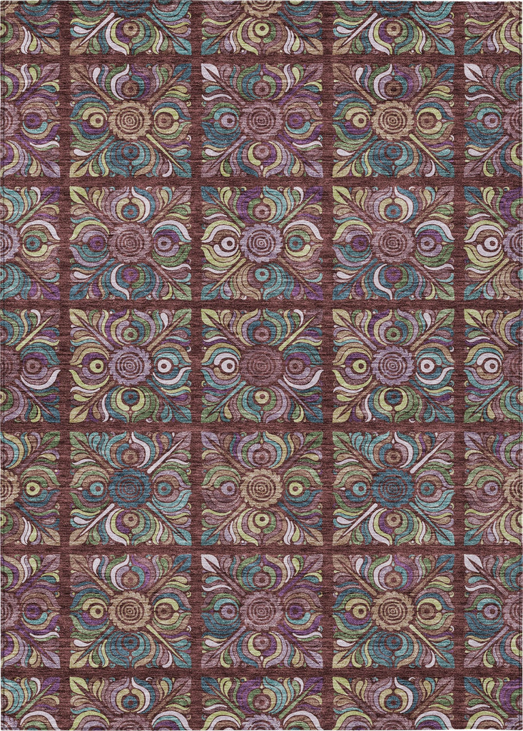 Piper Looms Chantille Medallions ACN852 Paprika Machine Washable Area Rug main image