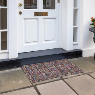 Piper Looms Chantille Medallions ACN852 Paprika Machine Washable Area Rug Scatter Outdoor Lifestyle Image Feature