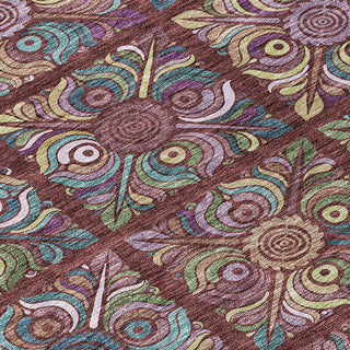 Piper Looms Chantille Medallions ACN852 Paprika Machine Washable Area Rug Swatch Image