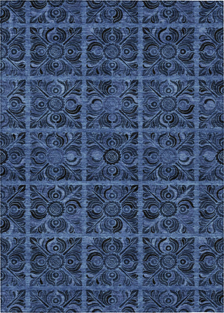 Piper Looms Chantille Medallions ACN853 Denim Machine Washable Area Rug main image