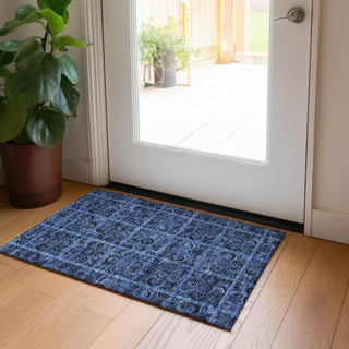 Piper Looms Chantille Medallions ACN853 Denim Machine Washable Area Rug Scatter Lifestyle Image Feature