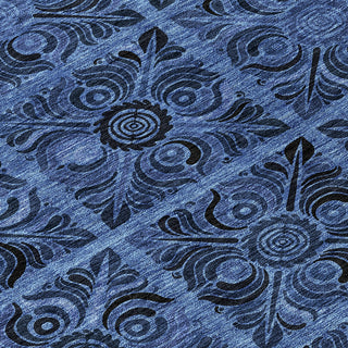Piper Looms Chantille Medallions ACN853 Denim Machine Washable Area Rug Swatch Image