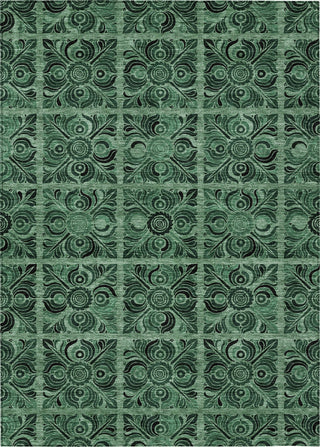 Piper Looms Chantille Medallions ACN853 Green Machine Washable Area Rug main image