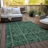 Piper Looms Chantille Medallions ACN853 Green Machine Washable Area Rug Outdoor Lifestyle Image Feature