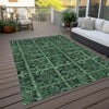 Piper Looms Chantille Medallions ACN853 Green Machine Washable Area Rug Outdoor Lifestyle Image Feature