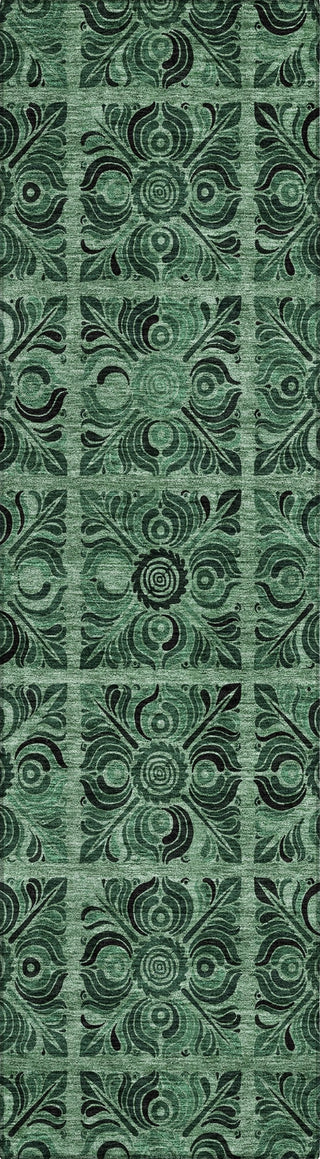 Piper Looms Chantille Medallions ACN853 Green Machine Washable Area Rug Runner Main Image