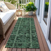 Piper Looms Chantille Medallions ACN853 Green Machine Washable Area Rug Runner Outdoor Lifestyle Image Feature