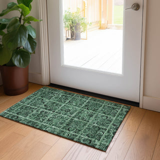 Piper Looms Chantille Medallions ACN853 Green Machine Washable Area Rug Scatter Lifestyle Image Feature
