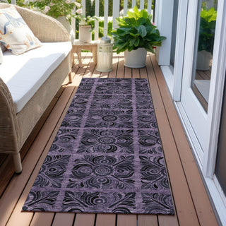 Piper Looms Chantille Medallions ACN853 Purple Machine Washable Area Rug Runner Outdoor Lifestyle Image Feature