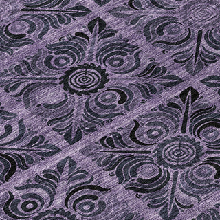 Piper Looms Chantille Medallions ACN853 Purple Machine Washable Area Rug Swatch Image