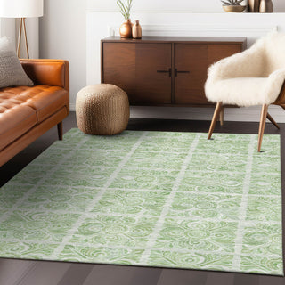 Piper Looms Chantille Medallions ACN854 Aloe Machine Washable Area Rug Lifestyle Image Feature