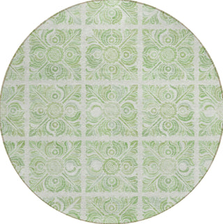 Piper Looms Chantille Medallions ACN854 Aloe Machine Washable Area Rug Round Main Image