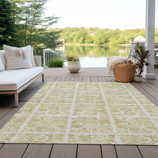 Piper Looms Chantille Medallions ACN854 Beige Machine Washable Area Rug Outdoor Lifestyle Image Feature