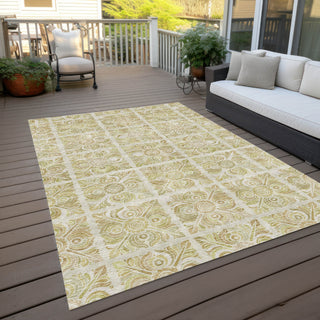 Piper Looms Chantille Medallions ACN854 Beige Machine Washable Area Rug Outdoor Lifestyle Image Feature