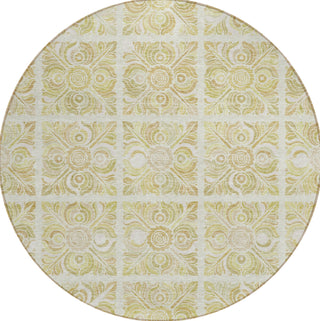 Piper Looms Chantille Medallions ACN854 Beige Machine Washable Area Rug Round Main Image
