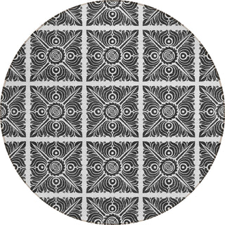 Piper Looms Chantille Medallions ACN854 Ivory Machine Washable Area Rug Round Main Image