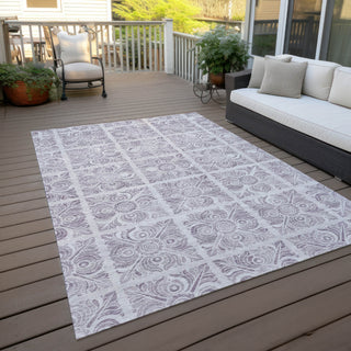 Piper Looms Chantille Medallions ACN854 Lavender Machine Washable Area Rug Outdoor Lifestyle Image Feature