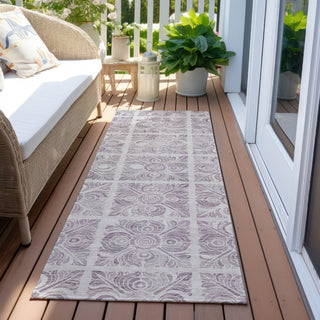 Piper Looms Chantille Medallions ACN854 Lavender Machine Washable Area Rug Runner Outdoor Lifestyle Image Feature