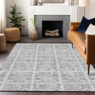 Piper Looms Chantille Medallions ACN854 Silver Machine Washable Area Rug Lifestyle Image Feature