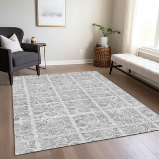 Piper Looms Chantille Medallions ACN854 Silver Machine Washable Area Rug Lifestyle Image Feature