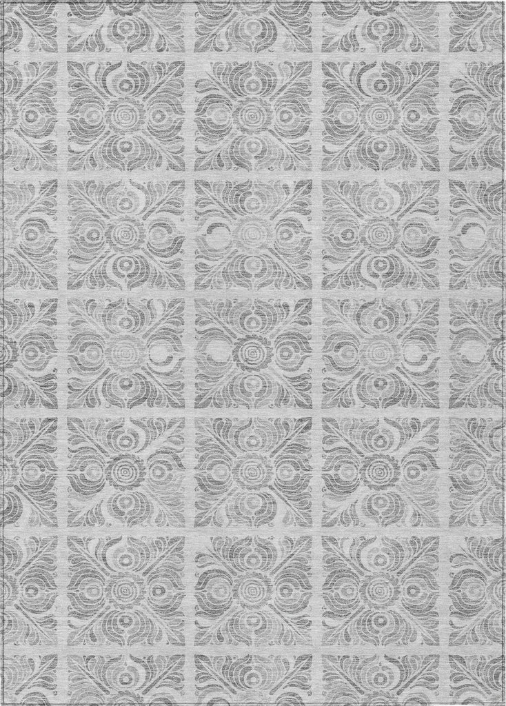 Piper Looms Chantille Medallions ACN854 Silver Machine Washable Area Rug main image