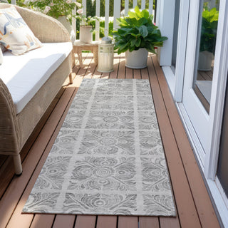 Piper Looms Chantille Medallions ACN854 Silver Machine Washable Area Rug Runner Outdoor Lifestyle Image Feature