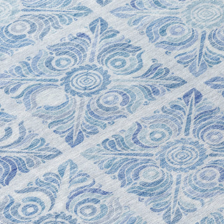 Piper Looms Chantille Medallions ACN854 Sky Machine Washable Area Rug Swatch Image