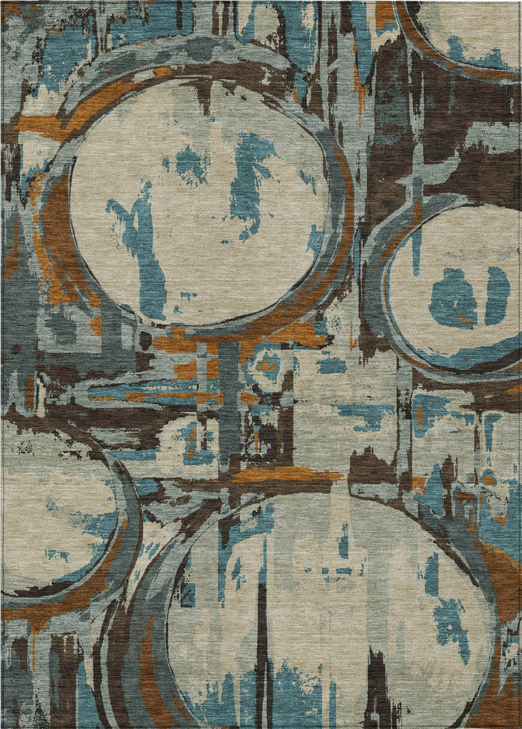 Piper Looms Chantille Geometric ACN855 Beige Machine Washable Area Rug main image