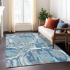 Piper Looms Chantille Geometric ACN855 Blue Machine Washable Area Rug Lifestyle Image Feature