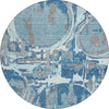 Piper Looms Chantille Geometric ACN855 Blue Machine Washable Area Rug Round Main Image