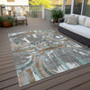 Piper Looms Chantille Geometric ACN855 Gray Machine Washable Area Rug Outdoor Lifestyle Image Feature