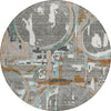 Piper Looms Chantille Geometric ACN855 Gray Machine Washable Area Rug Round Main Image