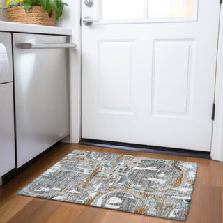 Piper Looms Chantille Geometric ACN855 Gray Machine Washable Area Rug Scatter Lifestyle Image Feature