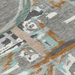 Piper Looms Chantille Geometric ACN855 Gray Machine Washable Area Rug Swatch Image